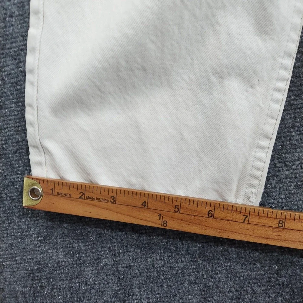 Lee Tapered Leg Jeans Womens 14 White Denim 100% Cotton 5 Pocket Made USA
